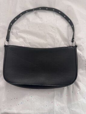 H&M Divided Black Studded Shoulder Bag Faux Leather